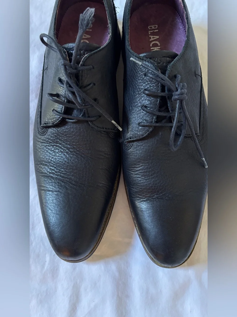 Blackstone AM-05 Black Leather Derby Oxford Shoes Men’s EU 44 US 11 Vero Cuoio